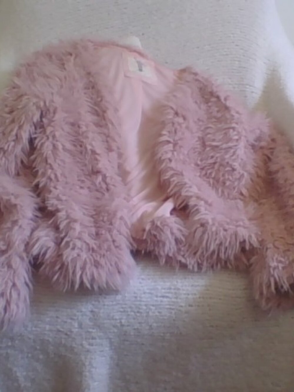 H&M Pink Faux Fur Shaggy Jacket - Picture 5 of 5